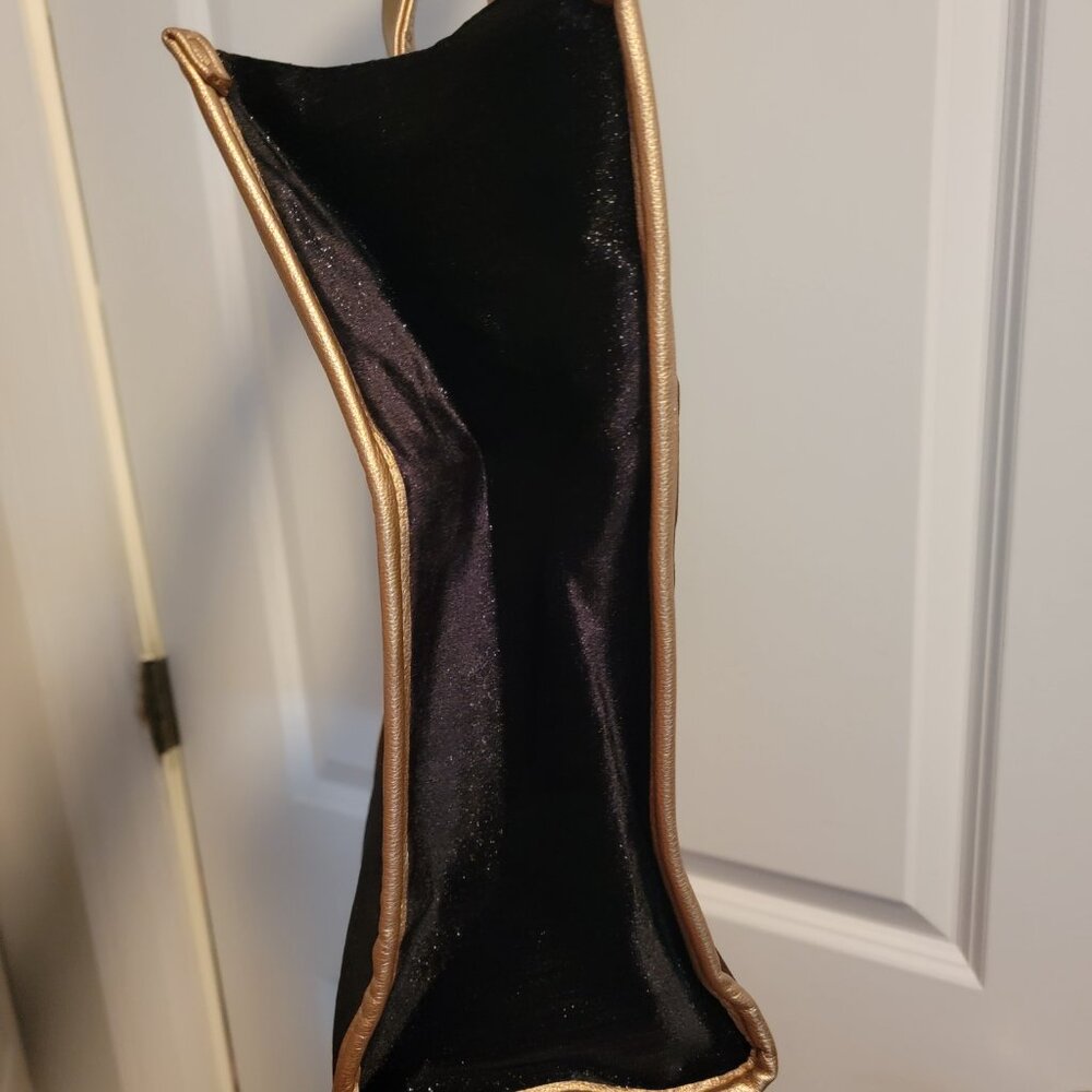 NWOT Jimmy Choo Parfums Black & Metallic Gold Shimmery Tote Bag - Picture 10 of 15